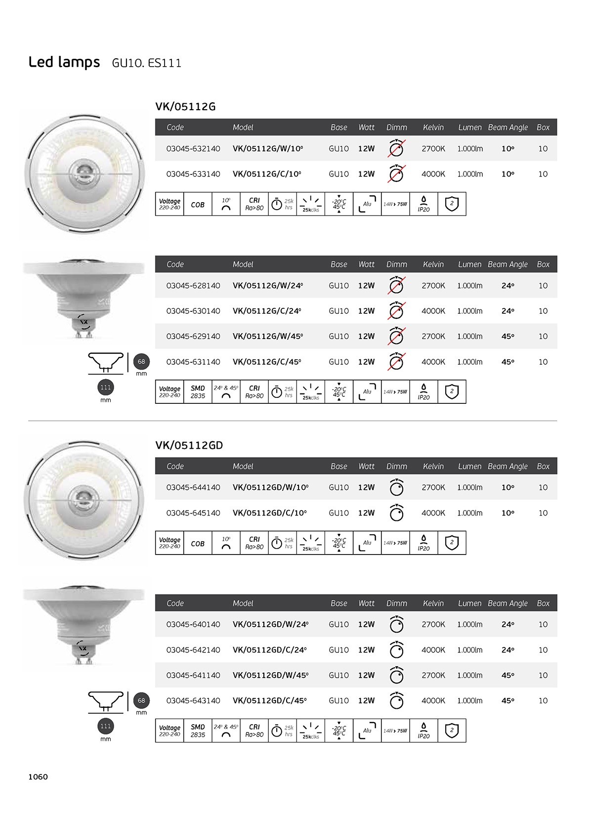 Lamp R111 VK/05112G/C/10 - Led Lamps R111 / ES111 - VK Leading Light